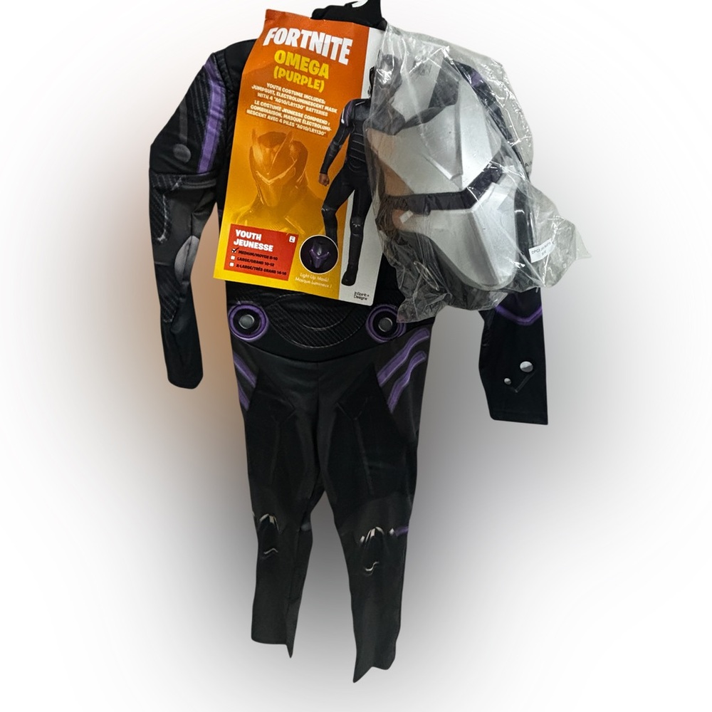 Rare! Fortnite Omega Purple costume youth medium 8-10 NEW
